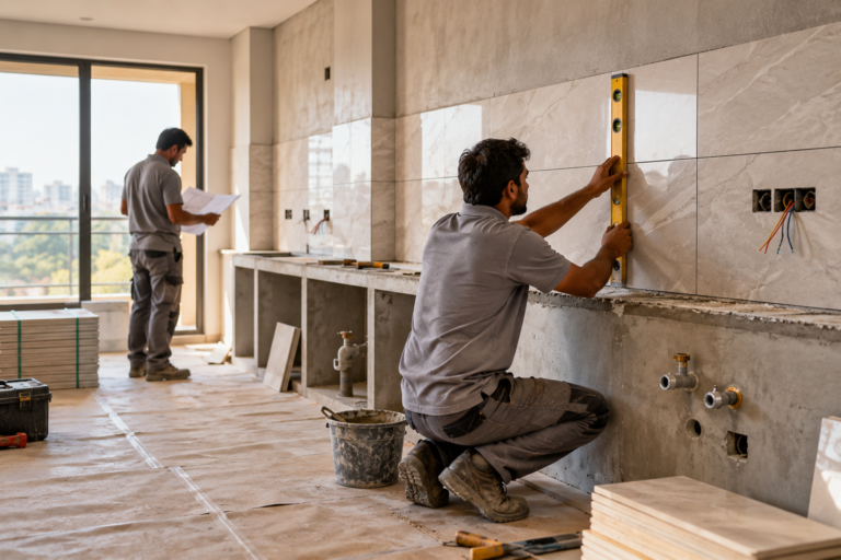 Kitchen Tile Installation in Progress (4)